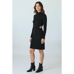 Lulus Awestruck Black Long Sleeve Cutout Bodycon Mini Dress Women's Size XL NEW